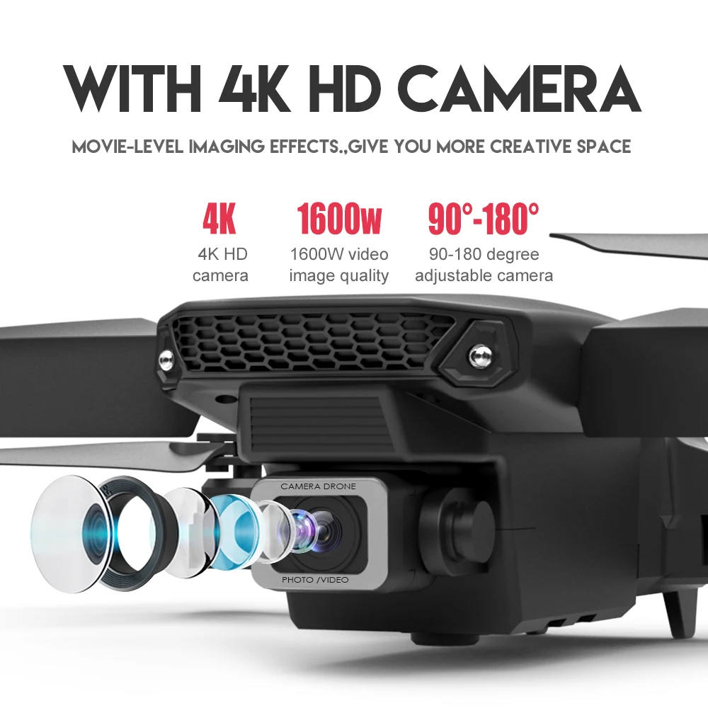 LSRC-E525 Mini Drone 4K HD Kamera 2.4 G WIFI FPV RC Quadcopter su 1080P vaizdo Kamera Pro Selfie Sulankstomas Sraigtasparnis VS E58 Dron Žaislas