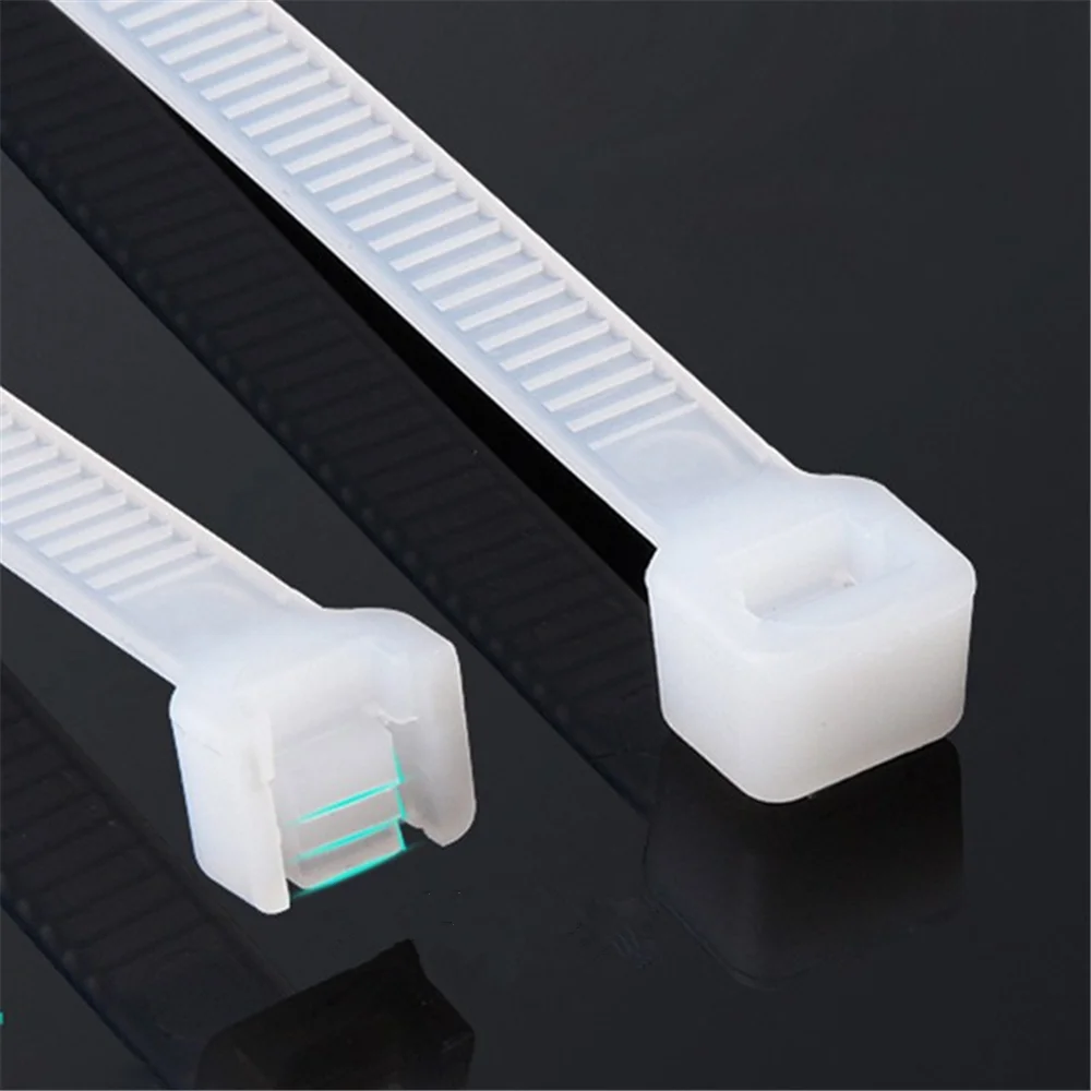 6x250mm savistabdės Nailono Laidą Zip Ryšių 100vnt Plastikiniai Kabelių Zip Kaklaraištis Patvirtinta Linijos Wrap Pluoštas Ryšius Black & White