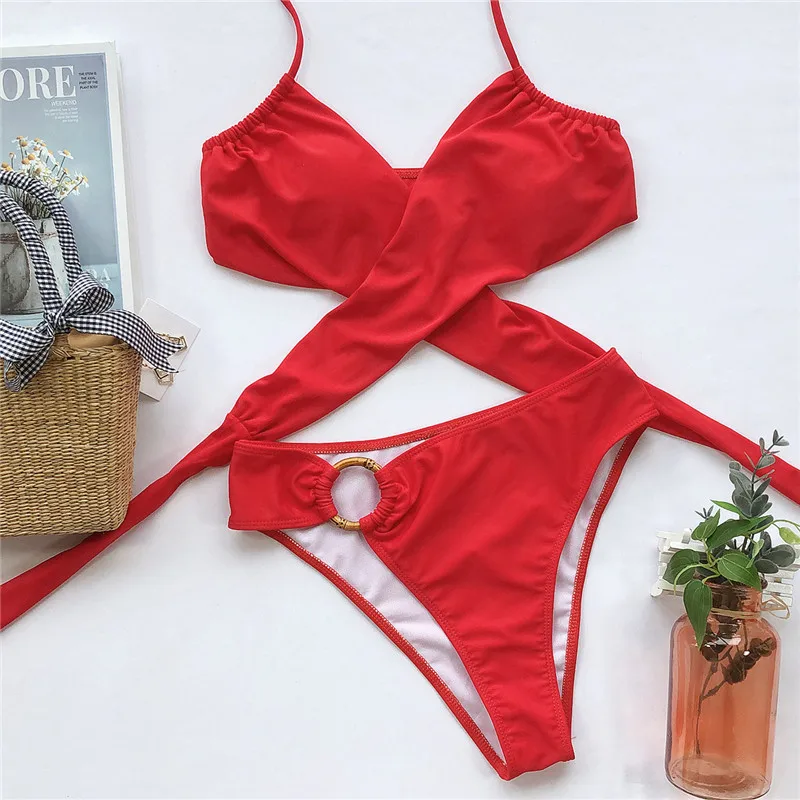 Splice leopardas spausdinti moteris maudymosi kostiumėlį 2020 naujas Žiedas raudonas maudymosi kostiumėliai moterims, maudymosi kostiumą, Ekstremalių seksualus bikini Dviejų dalių maudymosi kostiumas
