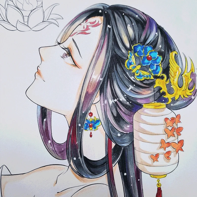 Kūrybos kinijos spalvinimo knygelė eskizas piešimo pamoka derliaus senovės grožio tapybos anti stresas knygų suaugusiems 2021