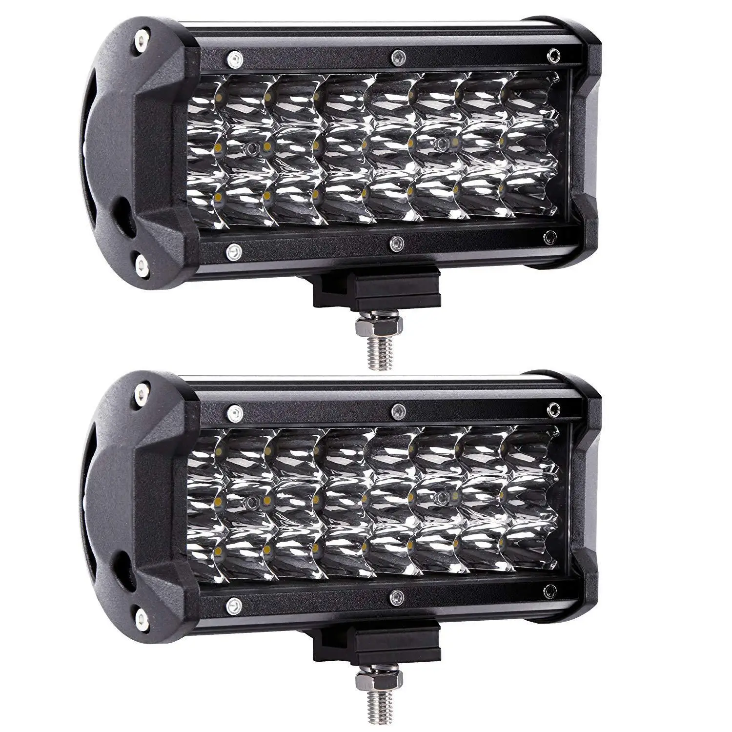 Automobilių Lengvųjų Automobilių LED Žibintų Lemputės 7 Colių 72W Automobilio LED Combo Šviesos Juosta 6000K Lemputės, LED Prožektoriai, už 10V į 48V 11000LM Lempos