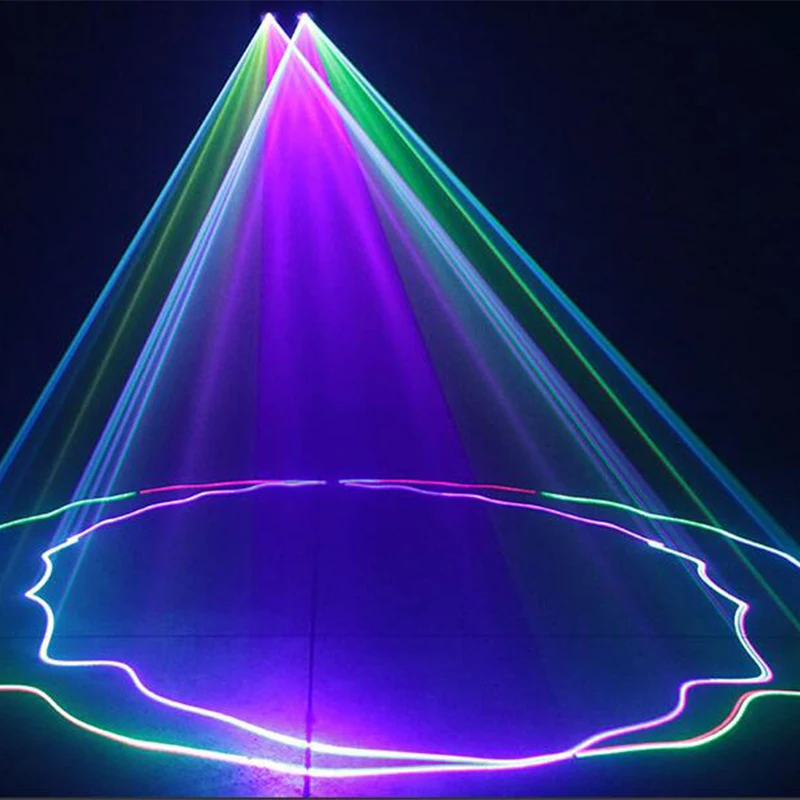 Didelio ryškumo 2 Objektyvas Raudona Žalia Mėlyna RGB Šviesos Lazerio DMX512 profesionalus projektorius DJ Disco namų šaliai parodyti, scenos apšvietimas