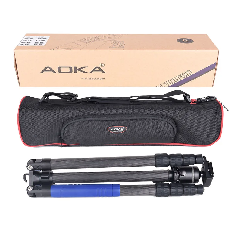 AOKA KU324C+KK44 Profesinio lauko kelionių mažo svorio anglies pluošto fotoaparato trikojo