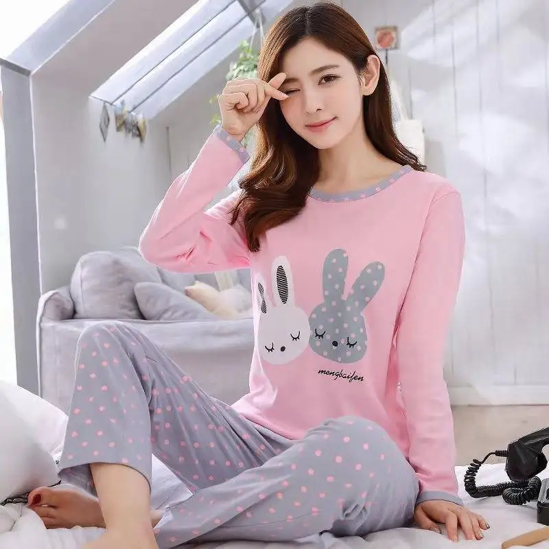 Moterų Pižama Nustatyti Mergina Sleepwear Pijama Ilgai Moterų Pižamos Kostiumas Moterų Drabužių Nustatyti 2019 Naktiniai Drabužiai