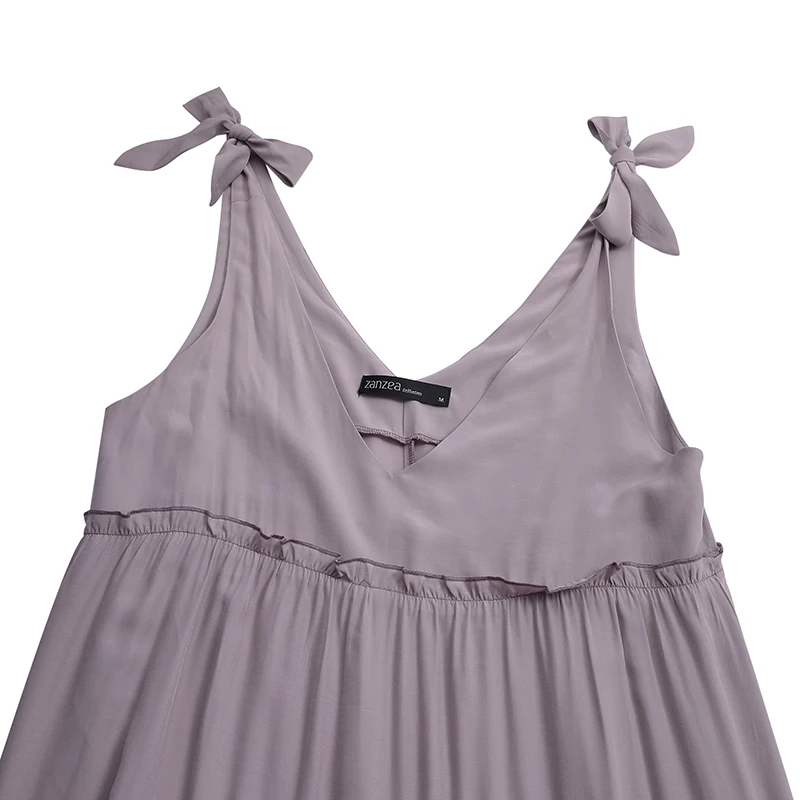 Plus Size Bohemijos Pynimas Suknelė Moterų Vasaros Sundress ZANZEA Atsitiktinis Spageti Dirželis Bakas Vestidos Moterų V-Kaklo Paplūdimio Skraiste