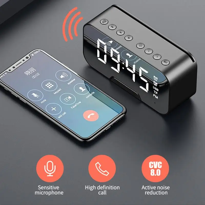 2020 Nešiojamų Bluetooth5.0 Belaidis Garsiakalbis Geriau Boso Paramos FM TF Kortelę Grojimo Atsparumas Vandeniui, Veidrodis, Žadintuvas Garsiakalbis
