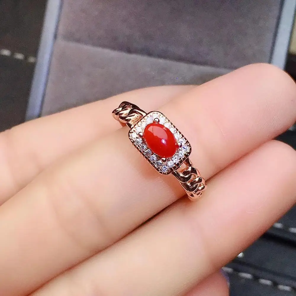 KJJEAXCMY fine jewelry natūralus raudonasis koralas 925 sterlingas sidabro naujas moterų brangakmenio žiedas paramos bandymo populiarus