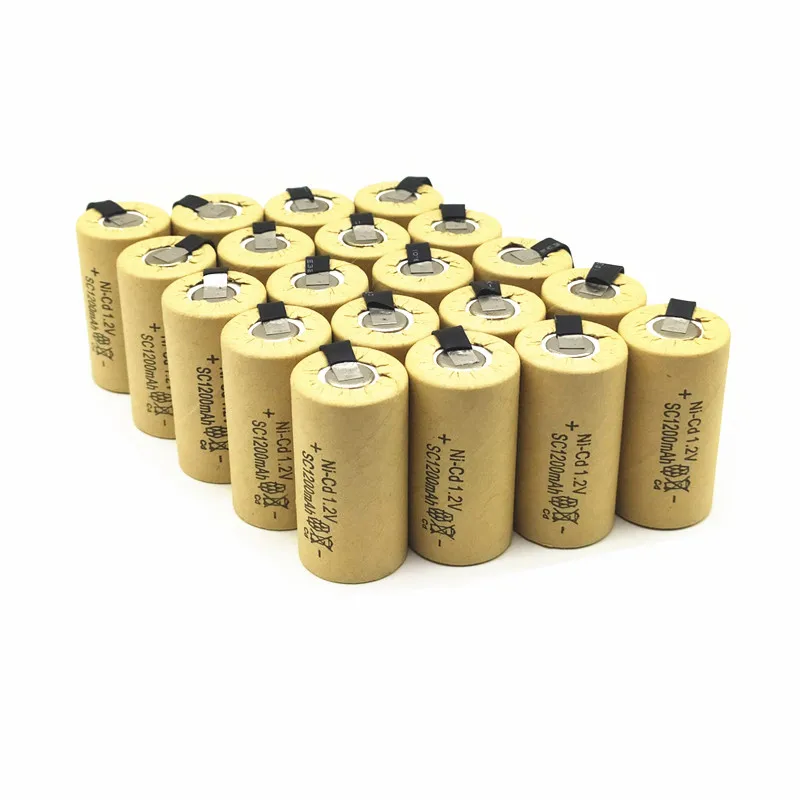 20PCS/daug Aukštos kokybės baterija įkraunama baterija sub baterija SC Ni-Cd baterijos 1.2 v tab 1200 mAh Elektros įrankis