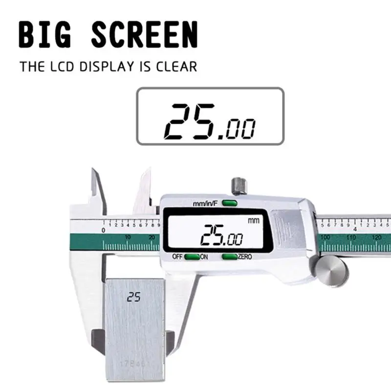 Profesionalus Skaitmeninės Suportas LCD Ekranas 0-300mm Tikslumas 0.02 mm Vernier Suportas Gabaritas Staliuko Nerūdijančio Plieno Matavimo Įrankis