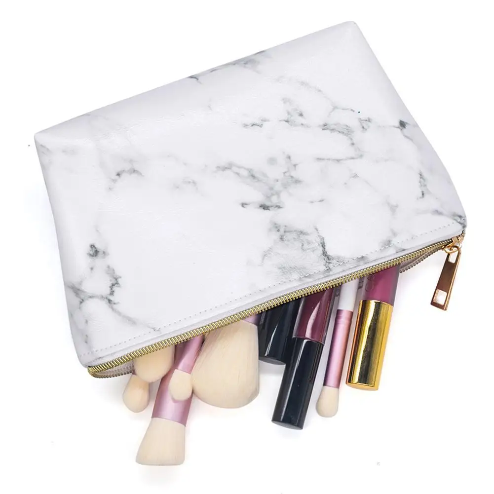 Balto Marmuro Modelis PU Kosmetikos Maišą, Didelės Talpos Ponios Kosmetika Saugojimo Krepšys Kelionės Nešiojamų Skalbinių Krepšys
