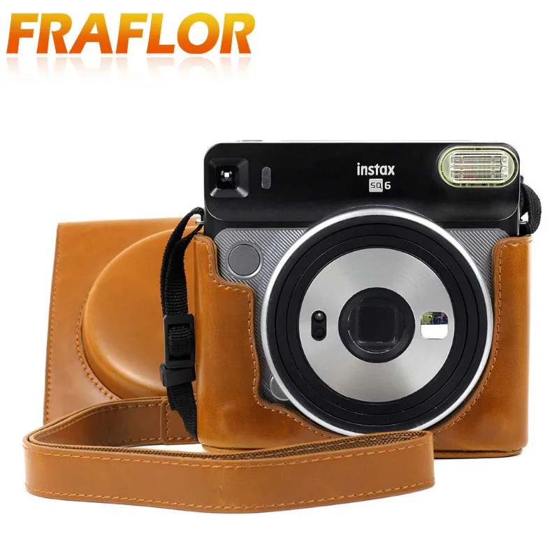 SQ6 Retro PU Odos Fotoaparato Atveju Pečių Maišą Ruda Tinka Krepšys Polaroid Instant Kino Kameras Dirželis Sunku Apsaugos Aukštos Kokybės