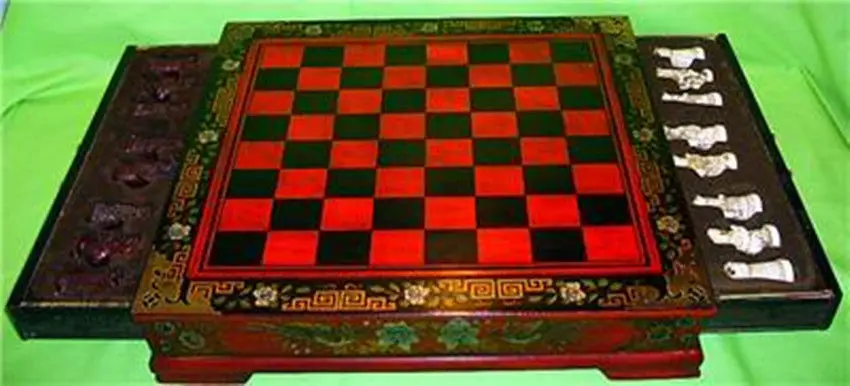 Išskirtinį Kinijos Čing Dinastijos Simbolį 32 gabalus šachmatų rinkinį & Oda Medžio Dėžutė Gėlė Paukščių Lentelė