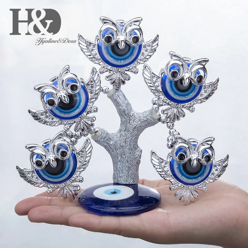 H&D Fengshui Pelėda Pasisekė turkijos Mėlyna Blogio Akių Medžio 