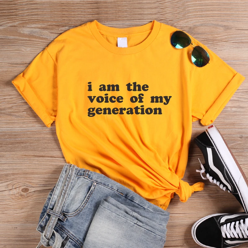 ONSEME Esu Balsas Mano Kartos Marškinėliai Moterims, Geltona t-shirt Feminizmo Tees Hipster Streetwear Estetinės T Marškinėliai Topai