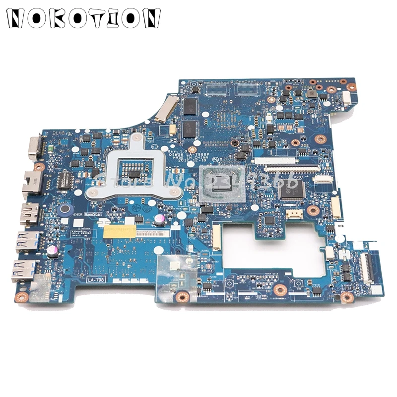 NOKOTION Lenovo G580 Nešiojamas Plokštė QIWG6 LA-7988P Pagrindinės plokštės HM76 DDR3 HD4000 710M Vaizdo plokštė