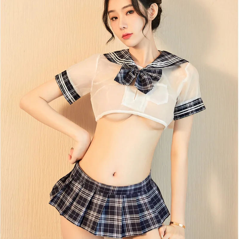 Mokyklos Mergaitė Japonų Kostiumas Moterims Seksualus Babydoll Cosplay Apatinis Trikotažas Studentų Vienodas Su Miniskirt Cheerleader