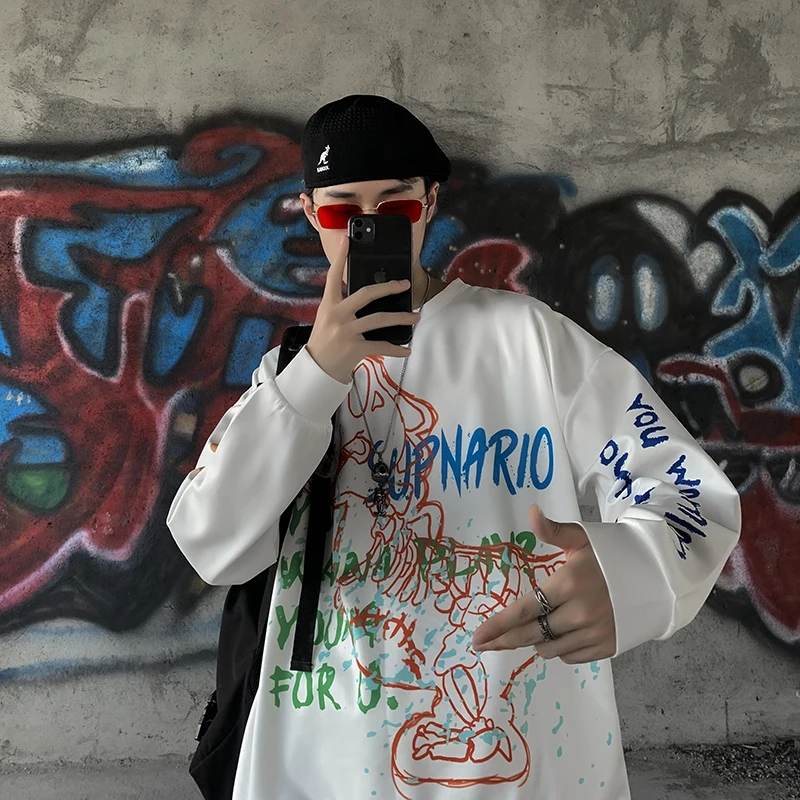 ZAZOMDE ilgomis rankovėmis Megztiniai Vyrų Hoodie Mados Streetwear Spausdinimo megztinis Vyrams, Atsitiktinis Hip-Hop Harajuku Palaidinės Mens