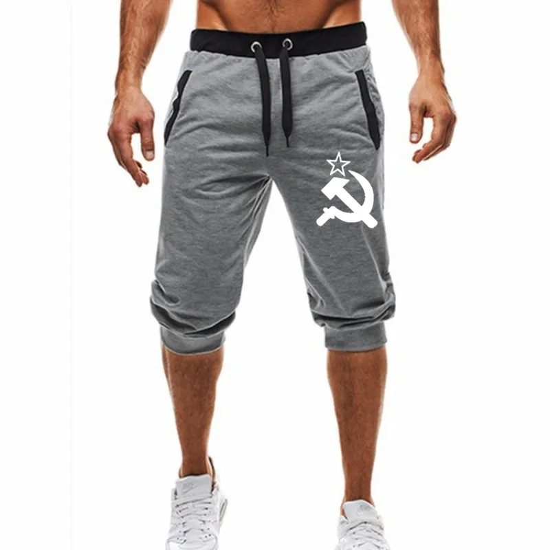 Naujas Prekės ženklas Mados Šortai Vyrams 2019 Mens cccp Harajuku spausdinti Šortai Vyrų Fitneso Sweatpants Jogger Šortai Hommes Plius Dydis M-XXXL