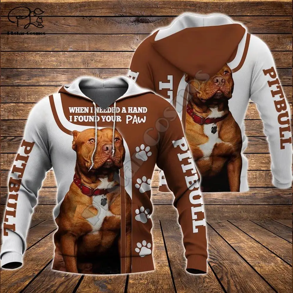 Vyrai Unisex pitbull limited edition 3d šuo spausdinti užtrauktukas hoodie ilgomis rankovėmis Megztiniai striukė, megztinis tracksuit