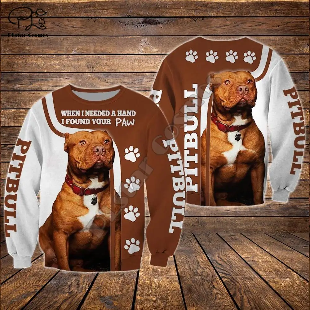 Vyrai Unisex pitbull limited edition 3d šuo spausdinti užtrauktukas hoodie ilgomis rankovėmis Megztiniai striukė, megztinis tracksuit