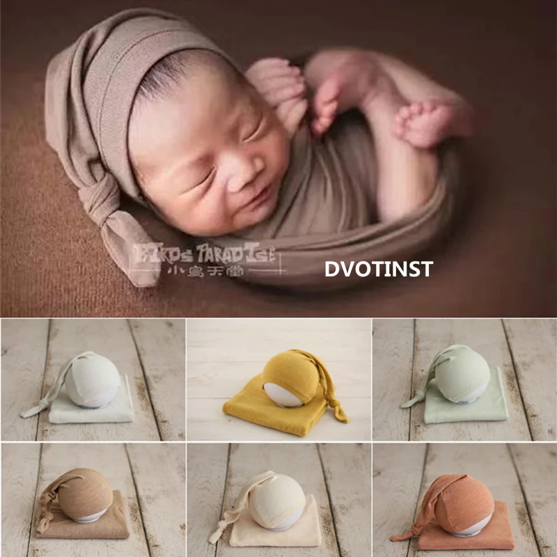 Dvotinst Naujagimių Fotografijos Rekvizitai, Baby Soft Skrybėlę variklio Dangčio Wrap 2vnt Nustatyti Studija Ūgliai Fotografia Accesorries Foto Rekvizitai