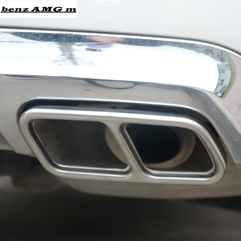 Nerūdijančio Plieno Uodega Gerklės Vamzdis Modifikuotų Padengti Apdaila Mercedes Benz GLK X204 CLS 2012-2017 Automobilių Išmetamųjų dujų Liekamosios Vamzdžių Apdaila