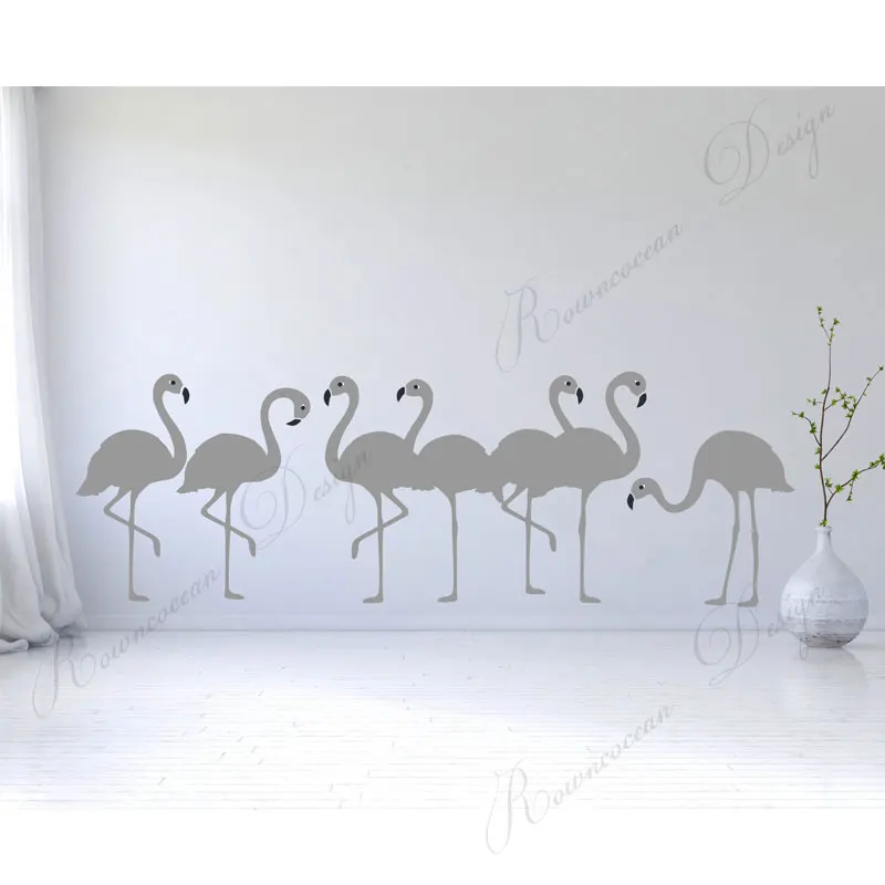Gražus Flamingo Pulko Sienų Lipdukai, Vinilo Šiuolaikinio Namų Dekoro Gyvenimo Kambario, Miegamasis Gyvūnų Lipdukai Nuimamas Tapetai Freskomis 4309