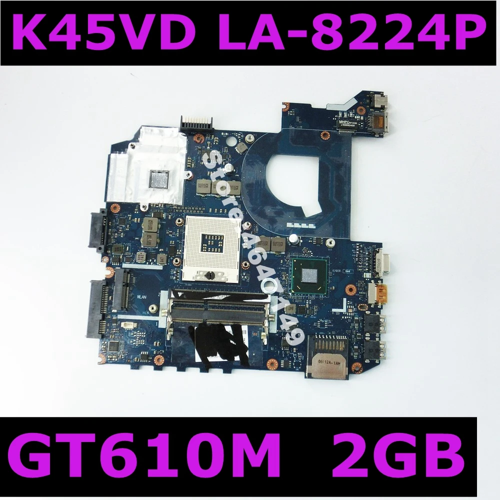 K45VD QCL41 LA-8224P Mainboard Rev: 1.0 GT610M 2GB Dėl ASUS K45V A45V A85V P45VJ K45VM K45VS Nešiojamas plokštė Testuotas