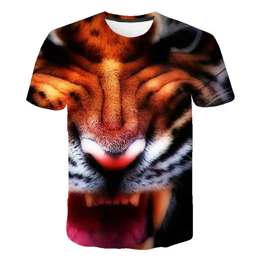 Viršūnės Tees Drabužius Kūdikiui Berniukas 3D Tigras Spausdinti Marškinėliai Drabužių 4-16 Metų Vasaros Vaikų Berniukų T Shirts Viršuje, Vaikų trumpomis Rankovėmis