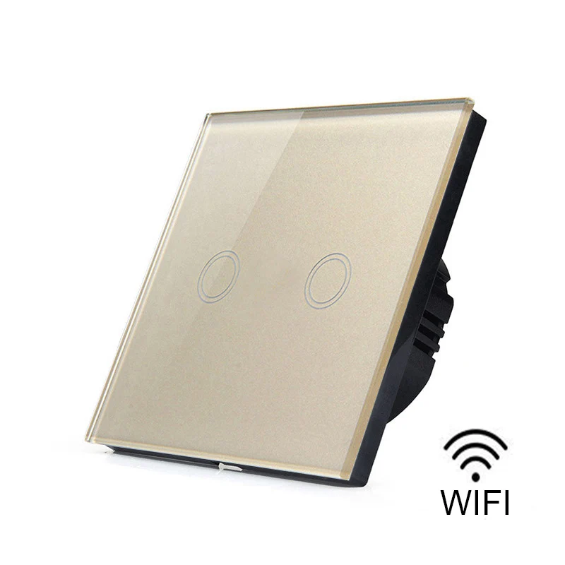 2 Gaujos 1 Būdas eWelink Wifi Smart Touch Wall Šviesos Jungiklis atsparus Vandeniui Krištolo Vieną koncertinį