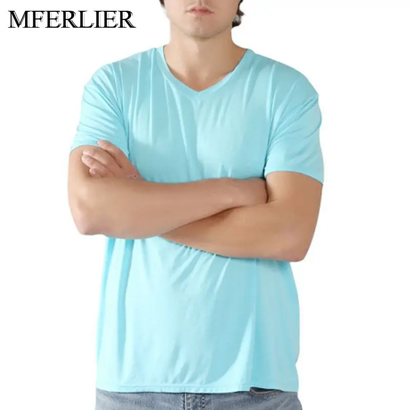 MFERLIER Vasarą vyrams marškinėliai 5XL 6XL 7XL 8XL Plius dydis Krūtinė 140cm dydžio marškinėliai vyrams trumpomis rankovėmis