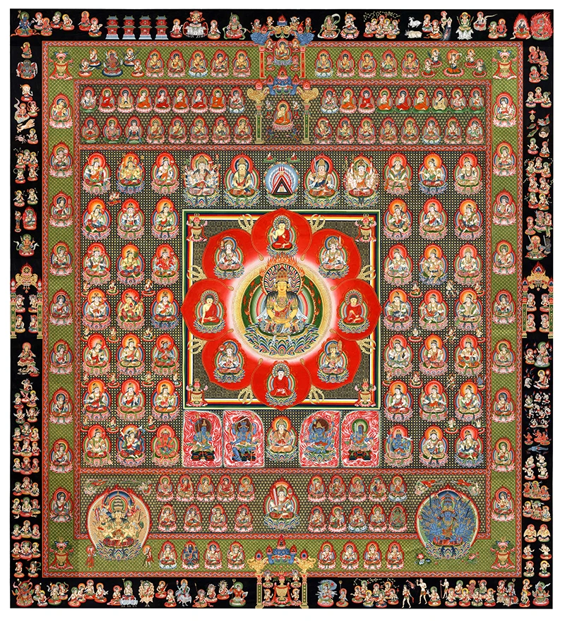 Thangka Mandala Buda tapybos Tibeto religinės drobės tapybos paveikslų Mandala meno tapybos