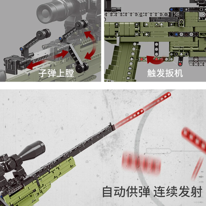 XingBao Karinės Serijos Ginklai Šautuvas, Galima iššauti Kulkomis Nustatyti AWM Modelio Blokai Žaislai Vaikams Lepining Plytų Dovanos