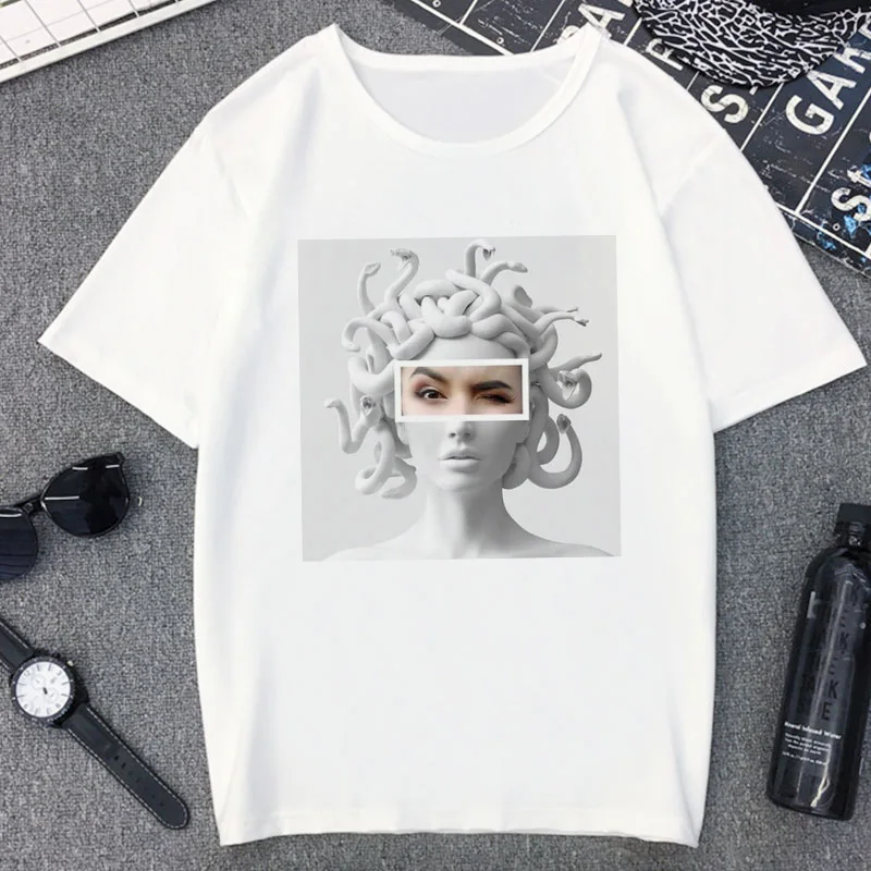 Išvengti žiūri Medusa marškinėliai Moterims klaidingą asmenybė 