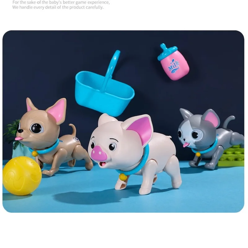Naujas Smart Animacinių filmų Augintiniai Protingas Šuo, Katė, Kiaulė, Elektroniniai Žaislai Robotas LED Akis Garso Vaikams 