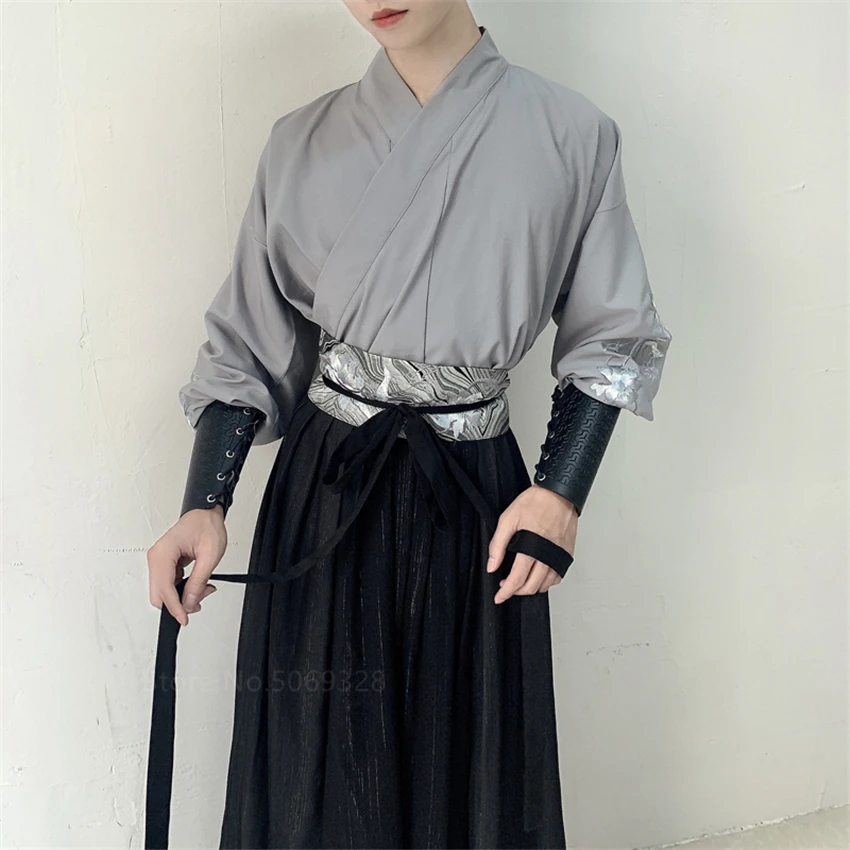 Vyras Tradicinę Kinų Hanfu Drabužių Senovės Rytų Liaudies Šokių Etapo Rezultatus Suknelė Vyrų Japonų Kimono Samurajų Kostiumus
