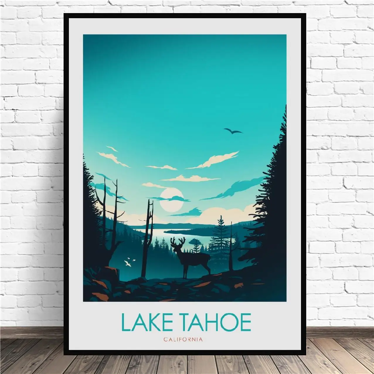 Lake Tahoe Kelionės Drobė Menas Spausdinti Sienos Plakatas Kambarį Apdaila, Be Rėmelio