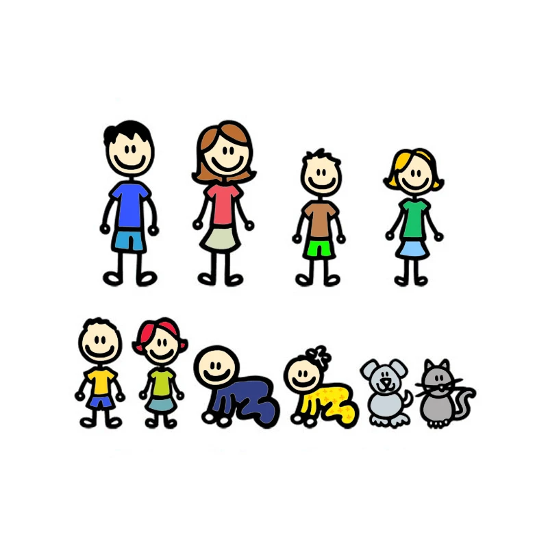 SZWL Mano Šeimos Automobilių Lipdukas Anime Didelės Šeimos Šuo, Katė Animacinių filmų Lipdukai Vandeniui Vinilo Lipdukai Auto Motociklai,20cm*15cm