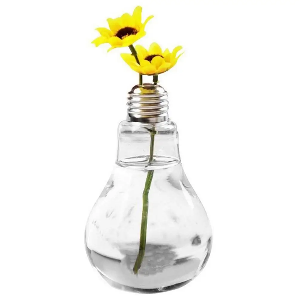 Aišku, Lemputės Formos Gėlių Vaza Stovi Augalų Kūrybos Kabinti Hydroponic Gėlių, Augalų Vaza, Stiklo Taros Butelis Namų