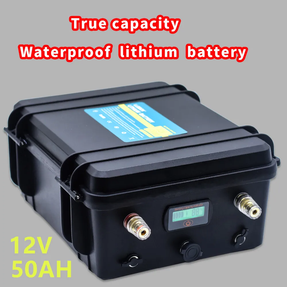 12V ličio baterija t vandeniui 12V 50AH baterija su 5A įkrovikliu LED žibintai, golfo krepšelį, ir tt