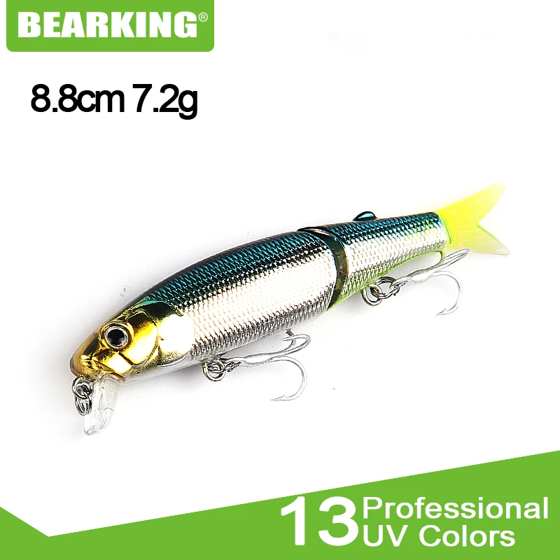 Bearking prekės 5VNT Minnow Žvejybos Masalas Lazerio Sunku Dirbtinis Masalas 3D Akis 8.8 cm 7.2 g Žvejybos Wobblers Crankbait Minnows