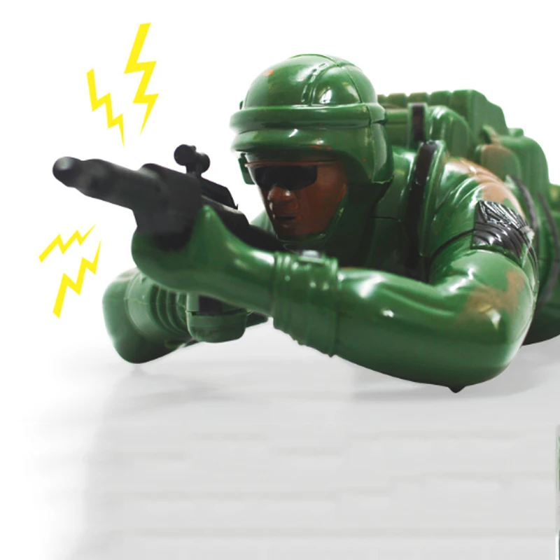 Nauja elektros lėtas kareivis žaislas kamufliažas armijos vijoklis žėrintis muzikos animacinių filmų vaikams kiosko žaislai