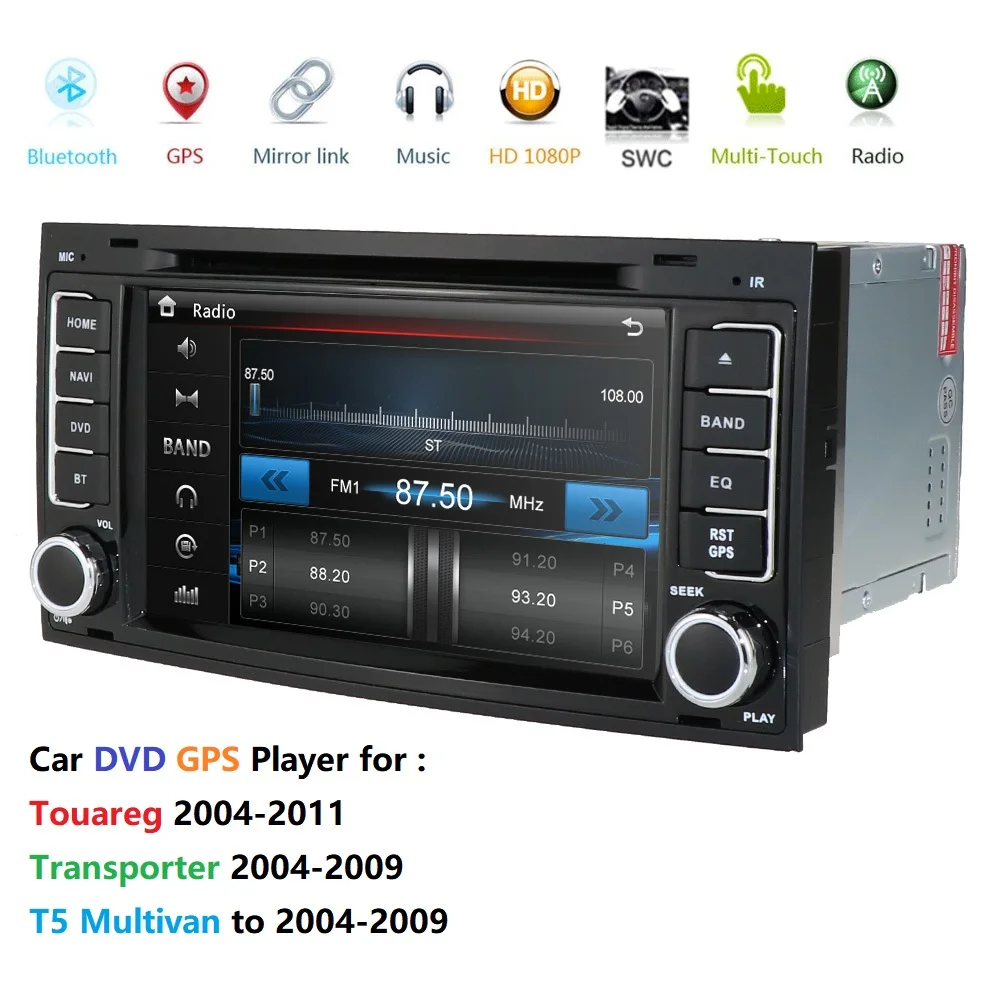 2 din Automobilio Multimedijos Radijo DVD Grotuvas, VW Volkswagen Touareg 2004-2011 Transporter T5 GPS Navigacija Stereo AutoRadio