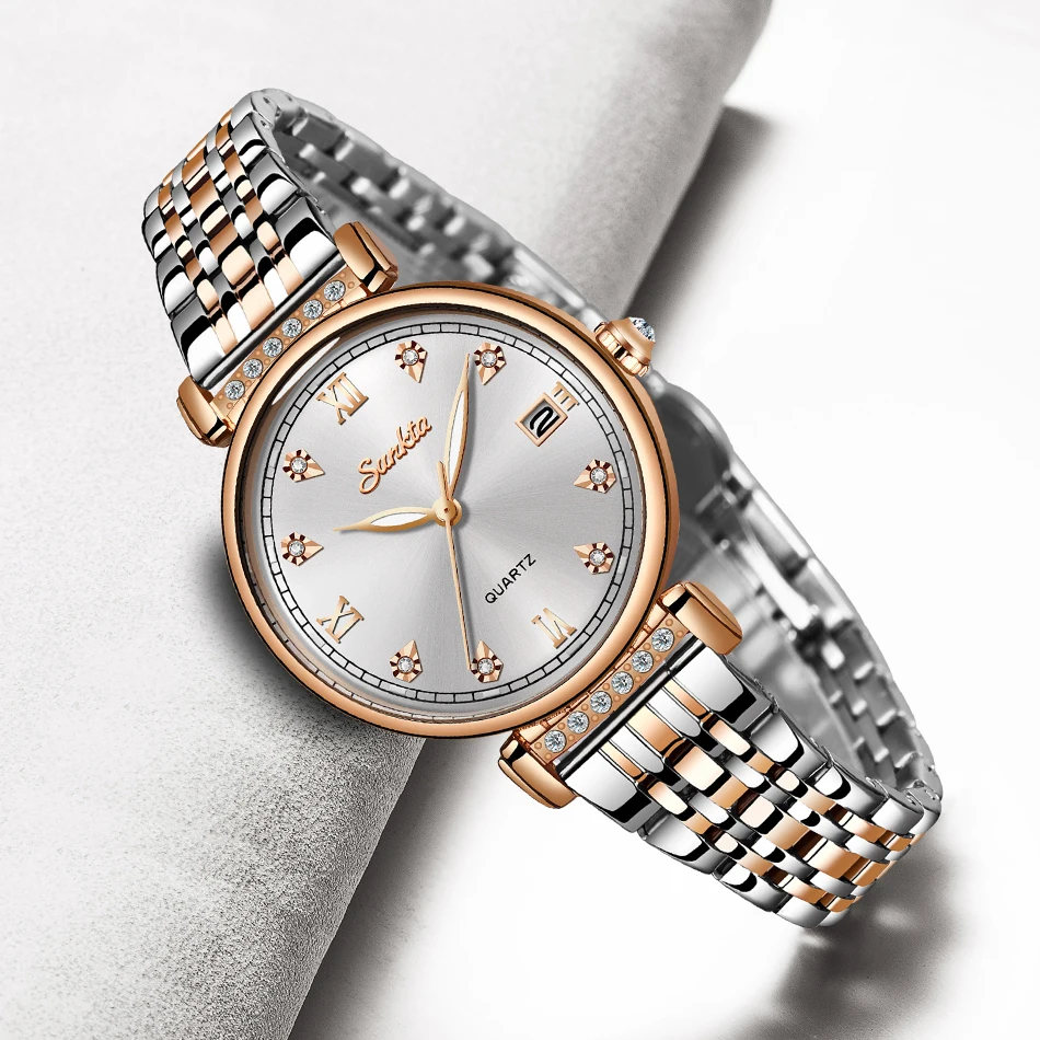 SUNKTA 2020 m. Moteris Laikrodžiai Rose Gold Top Brand Prabangos Žiūrėti Moterų Kvarco Vandeniui Moterų Laikrodis Ponios, Mergaitės Žiūrėti Laikrodis