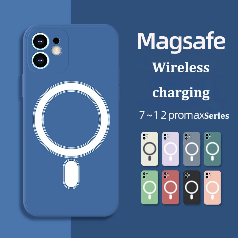 Originalus silikagelio Telefoną Atveju iPhone7 8 X XS 11 12 Pro Max 12 Mini Atveju Paramos Magsafe Belaidžio Įkrovimo Prabanga Galinį Dangtelį
