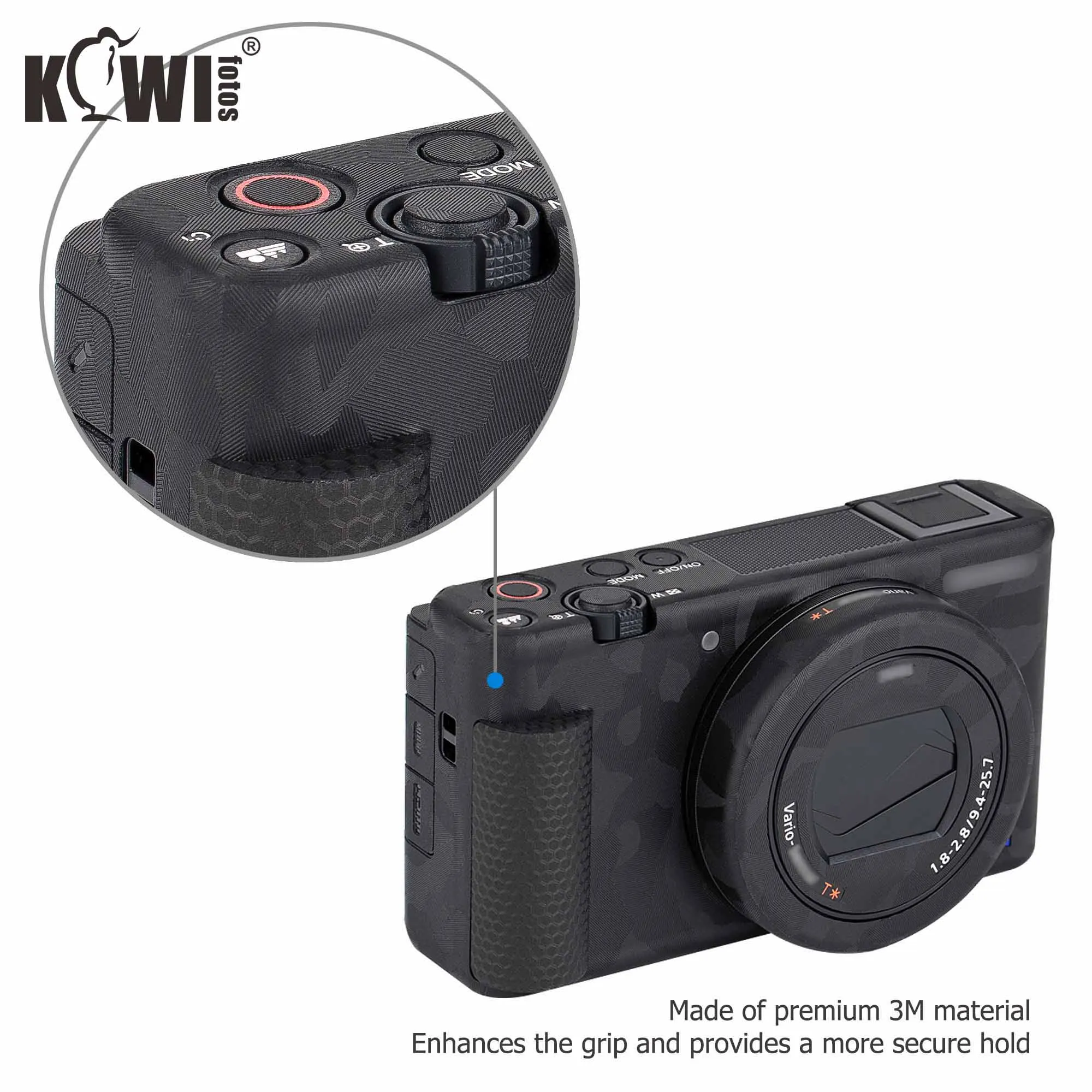 Kiwi Anti-Scratch Fotoaparato korpuso Lipdukas Sony ZV-1 ZV1 Odos Anti-skaidrių Apsauginės Odos Plėvelės Rinkinys Apima Matricos Juoda