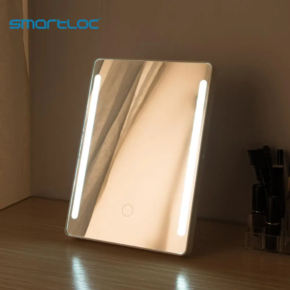 Smartloc Plastiko Stačiakampio Didinamąjį LED Ekranas Touch Vonios Sienelės Veidrodis Vonios Makiažo Veidrodėliai tualetinis staliukas Stovas 11x7.8 colių