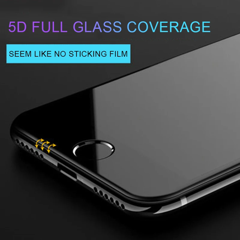 5D Visiškai Padengti Kino Lenktas Krašto stiklo iphone 6 6s 7 8 plius Grūdintas Stiklas 