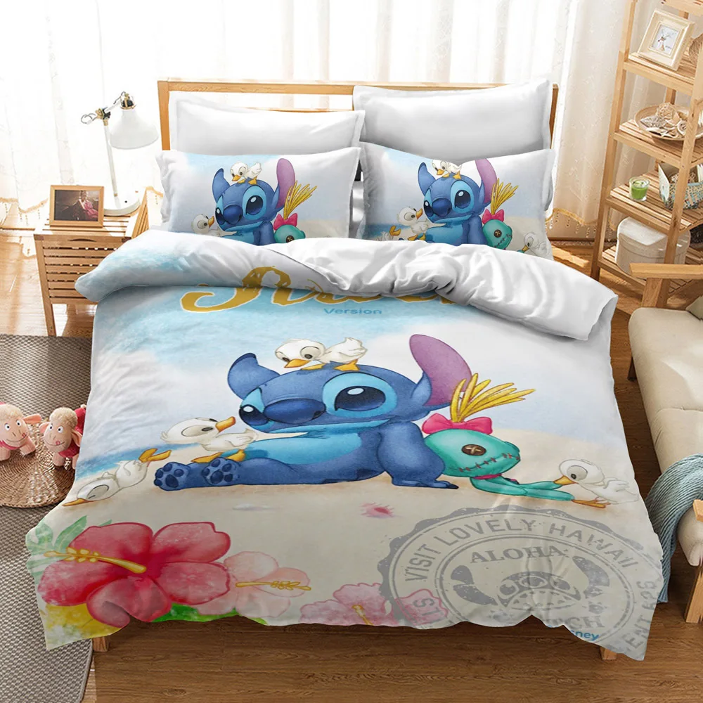 2020 Naujas lilo ir dygsnio patalynės komplektas vieną dvigubos visą karalienė king size animacinių merginų lova padengti pagalvių užvalkalai berniukas mergaitė dovana