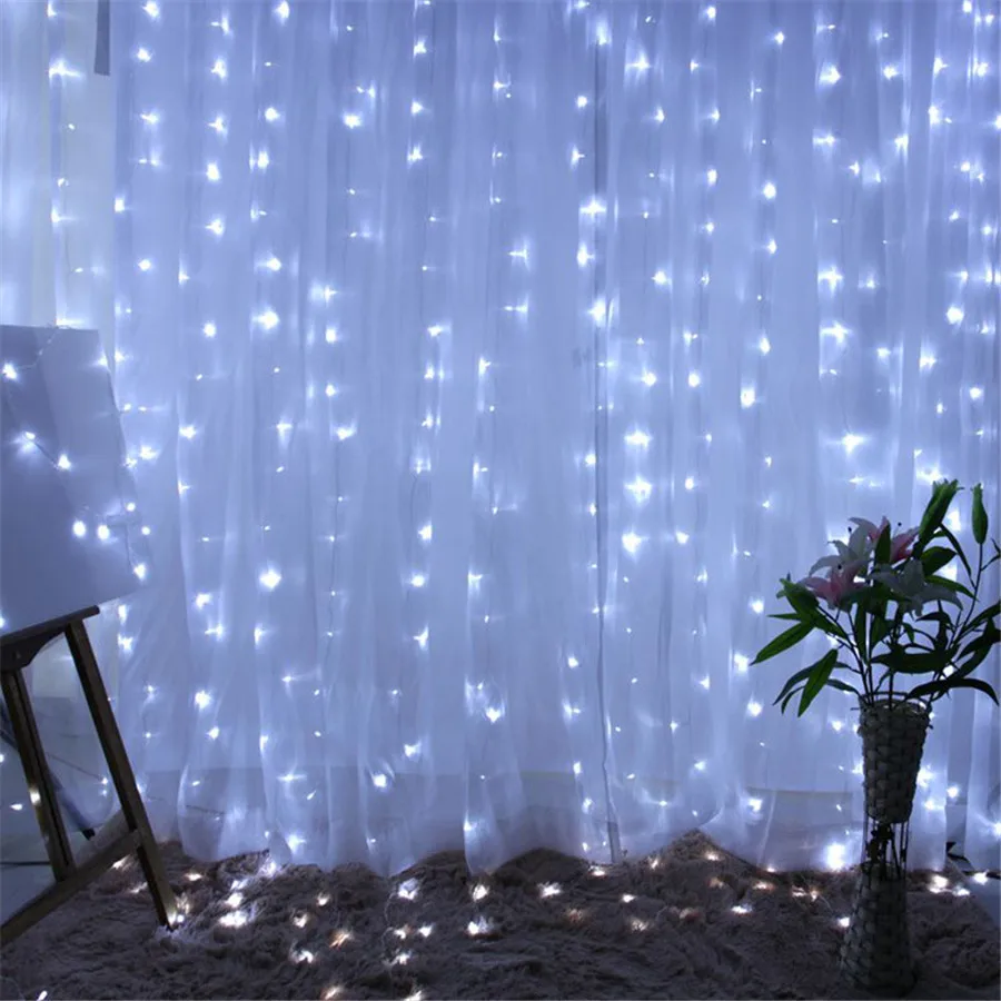 3x2/3x3/6x3m LED Vestuvių Užuolaidų Pasakų Styginių šviesos Kalėdų Varveklis šviesos Miegamojo Lango Sienos Fone pasakų šviesos girlianda